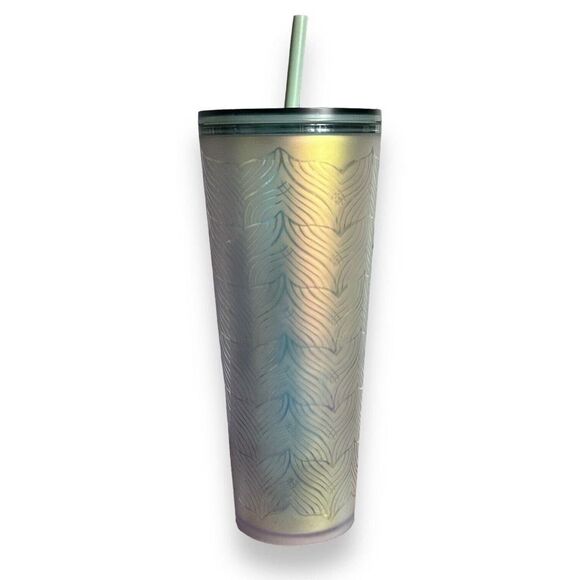 2021 Starbucks Matte Iridescent Mermaid Tail Cold Cup Venti Tumbler 24 oz - Picture 2 of 7